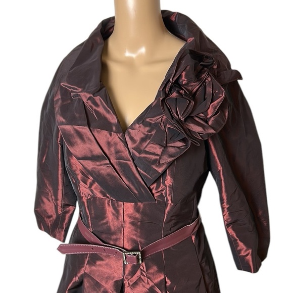 Tery Jon Taffeta shimmer dress by Ricki Freeman  Burgundy ,fit&flare,sz 10 ,EC - Picture 2 of 15